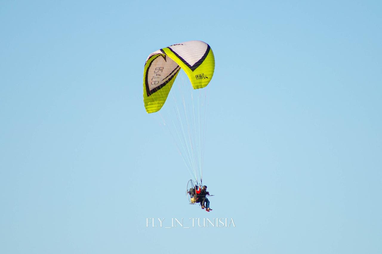 Paramotor flying in Tunisia