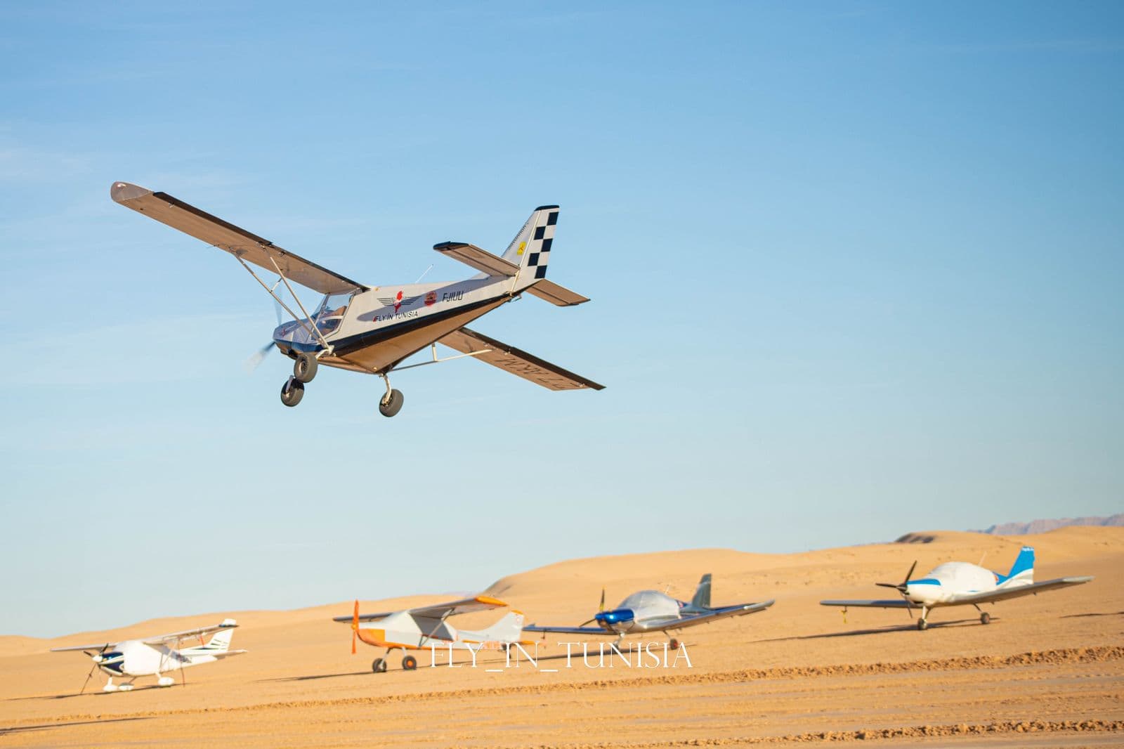 ULM aircraft flying with Raid Fly'in Tunisia